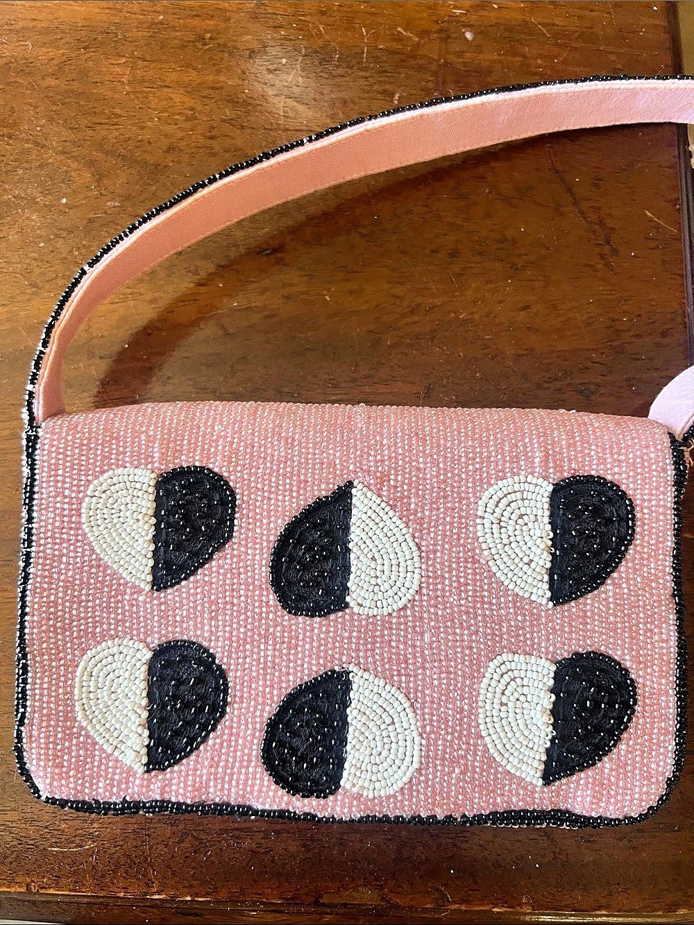 Anthropologie The Fiona Beaded Bag with Hearts, artwork by Ann Howell Bullard
